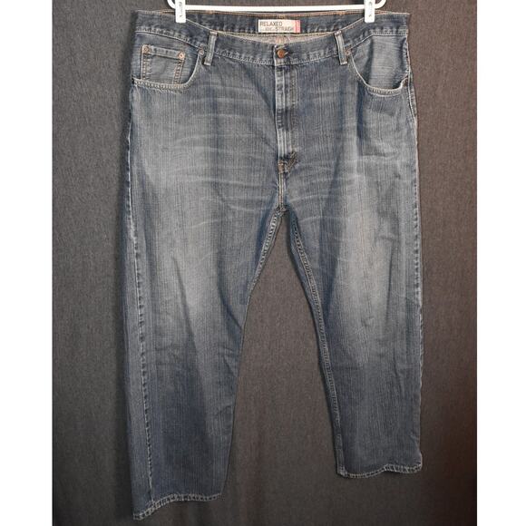 Levi's Men's 44x32 559 Distressed Denim Blue Jeans Relaxed Fit Straight Leg - Picture 1 of 10